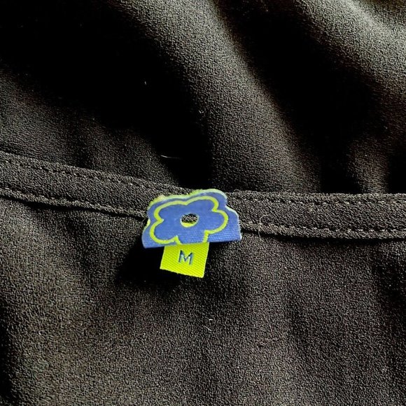 Farm Rio Black Sheer Embellished Cross Cropped Tank Sleeveless Women's - Picture 3 of 7